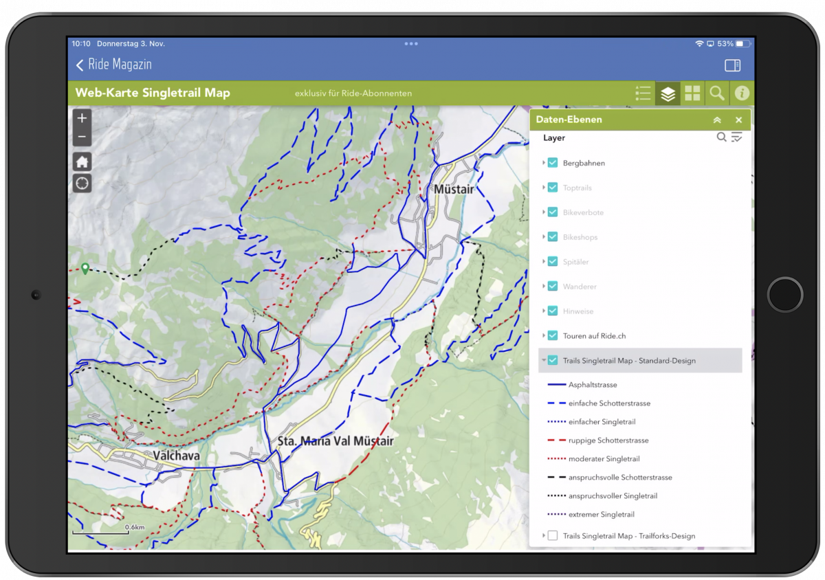 App Singletrail Map