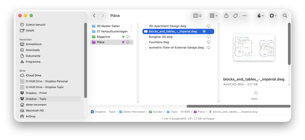 Dateien verwalten in macOS Finder oder Windows Explorer
