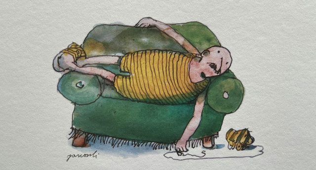 Mann auf Sofa