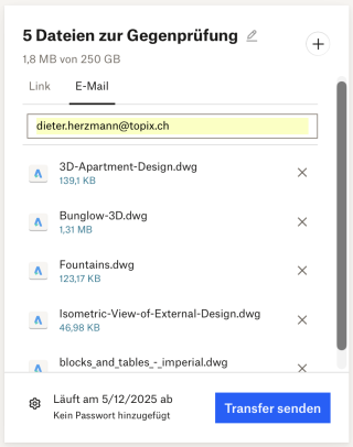 Integrierter Dateiversand