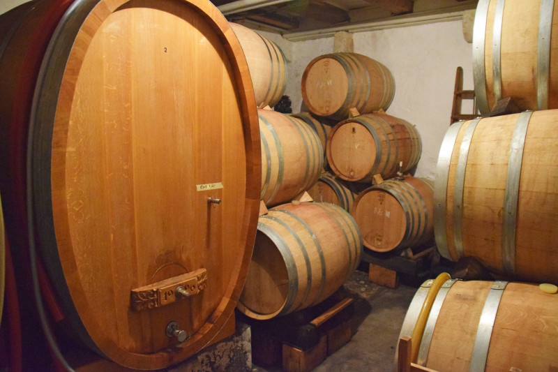 Fässer voll Wein.