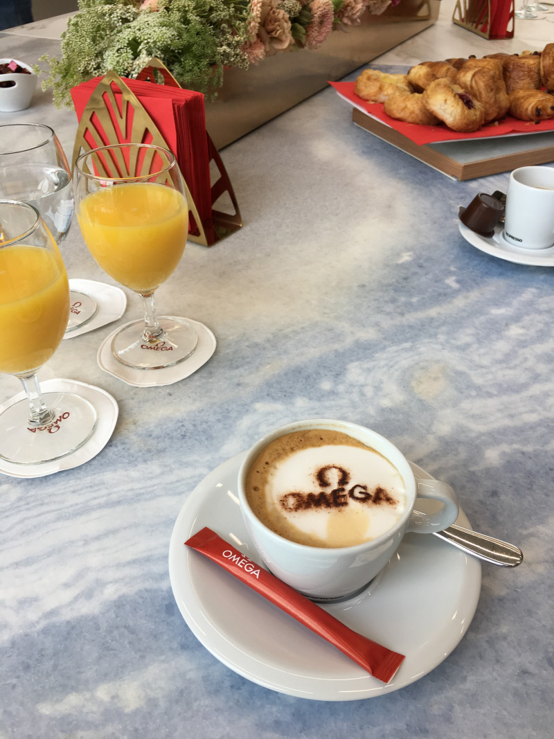 So sieht der Willkommens-Kaffee bei OMEGA aus.
