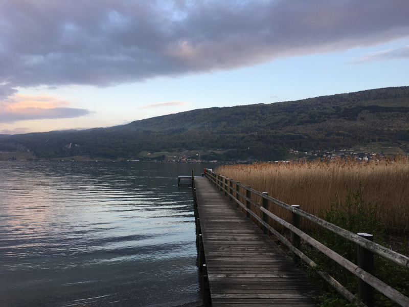 Morgenstimmung am Bielersee mit Aussicht auf Twann
