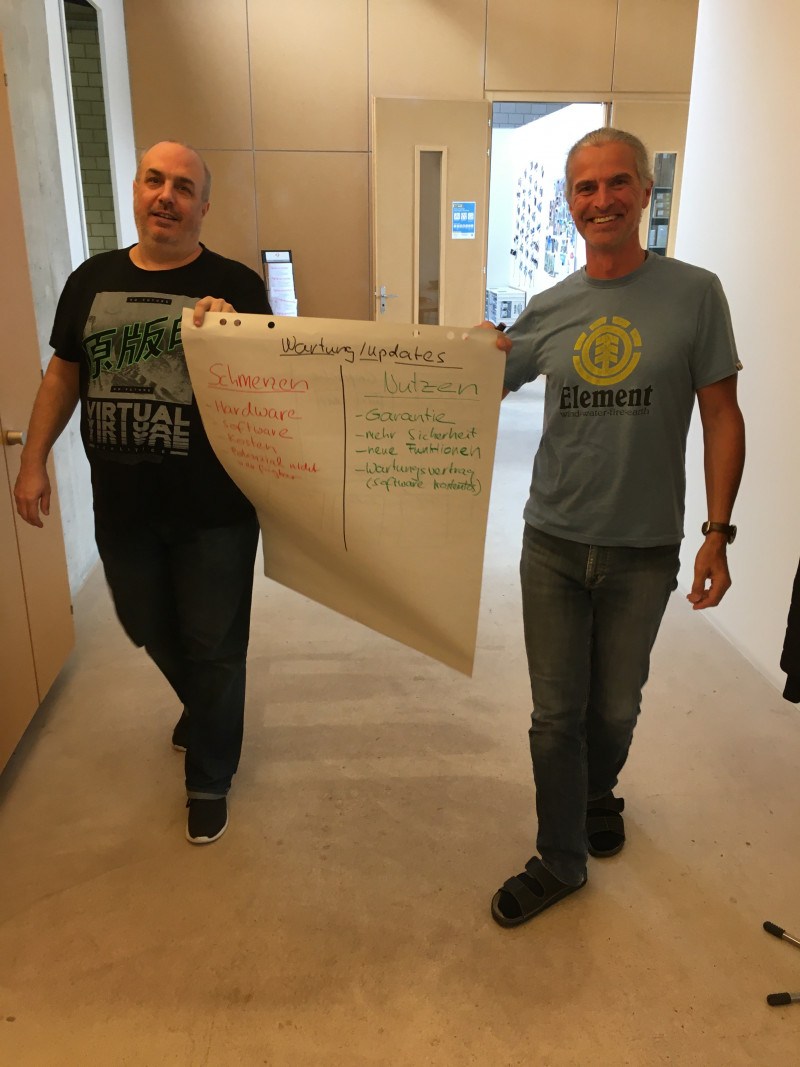 2 Männer und 1 Flipchart